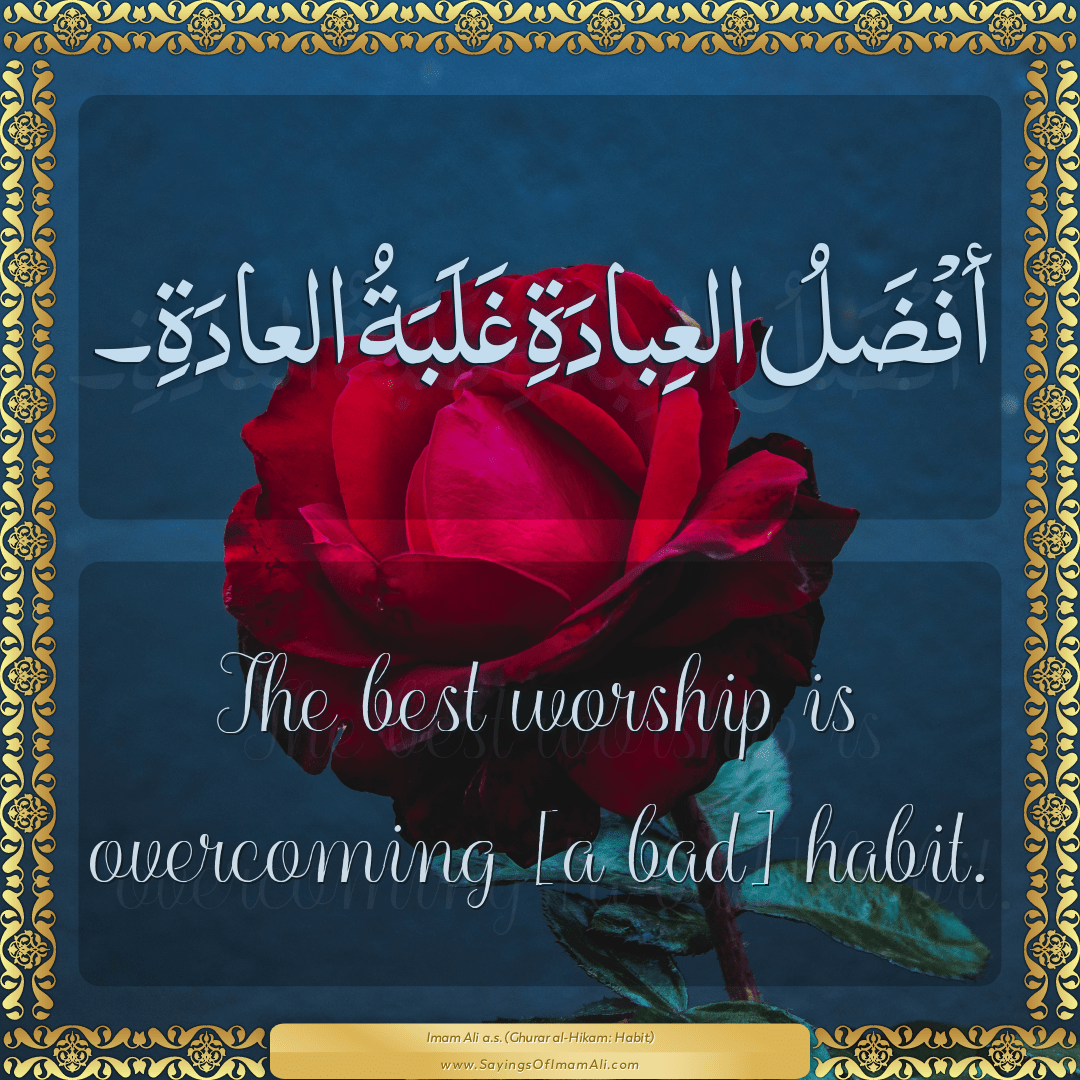 The best worship is overcoming [a bad] habit.